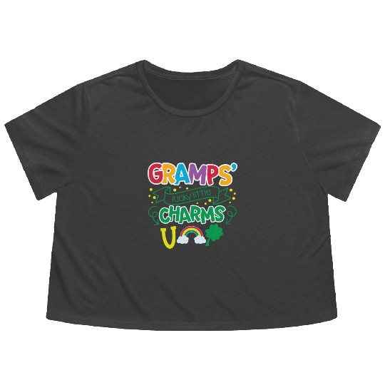 Gramps's Lucky Little Charms Clover Shamrock Flowy Cropped Tees