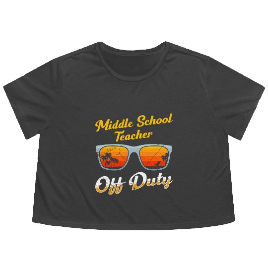 Middle school class teacher off duty teacher Flowy Cropped Tees