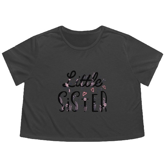 Little Sister, sister gift, promoted to Little sis Flowy Cropped Tees