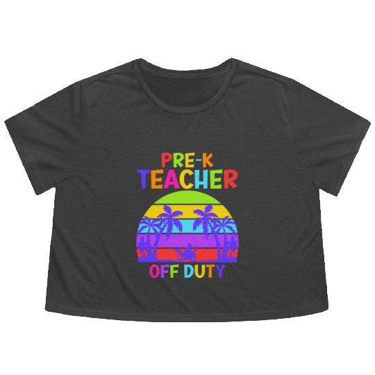 Preschool Kindergarten Teacher off duty teacher Flowy Cropped Tees