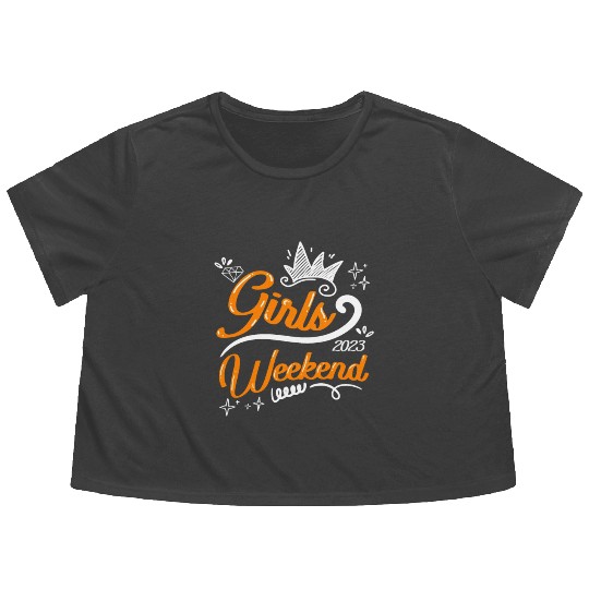 Girls Weekend Vacation Girls Trip Spring Break Flowy Cropped Tees