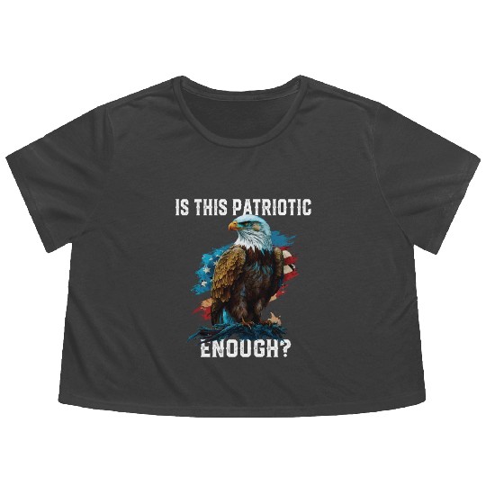 Is This Patriotic Enough American Bald Eagle Flowy Cropped Tees
