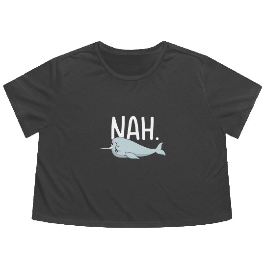Procrastinating Narwhal Lover Aquatic Animals Flowy Cropped Tees