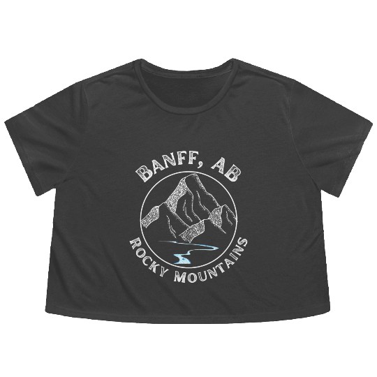 Banff Alberta Rocky Mountains Flowy Cropped Tees
