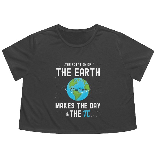 Earth day and Pi day gift for math teachers 2023 Flowy Cropped Tees