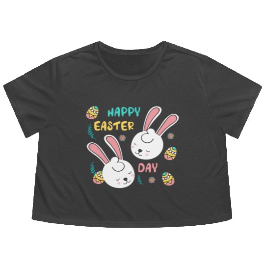 Easter Sunday Bunny Flowy Cropped Tees