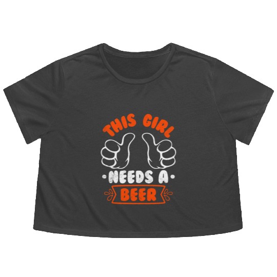 This girl needs a beer vacation Spring Break Flowy Cropped Tees