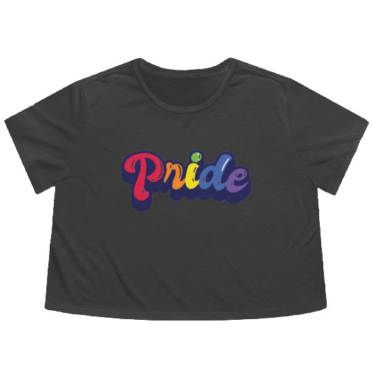 Gay/lesbian Pride retro pride month Flowy Cropped Tees