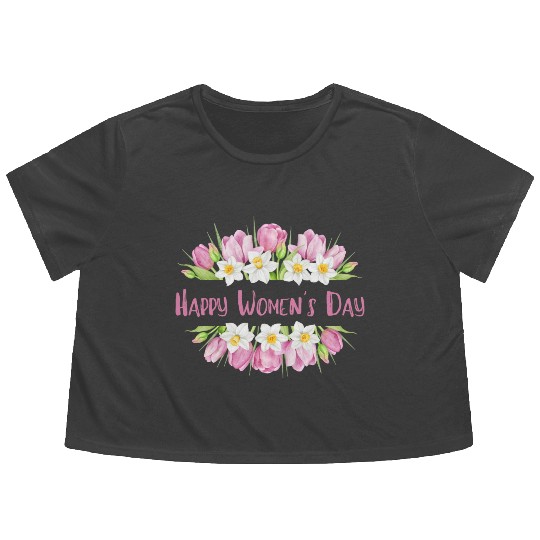 WOMEN'S DAY Flowy Cropped Tees