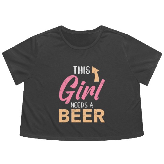 This girl needs a beer vacation Spring Break Flowy Cropped Tees