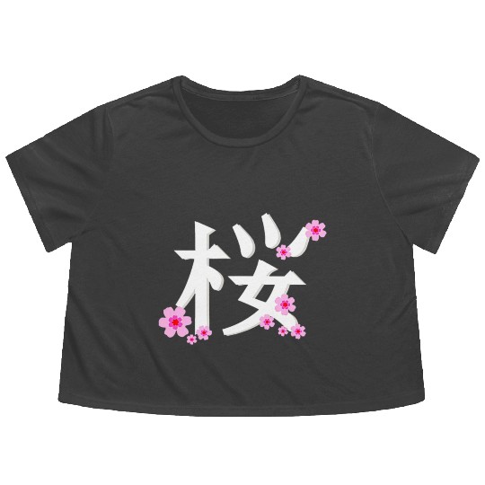 Cherry Blossom Flower Flowy Cropped Tees