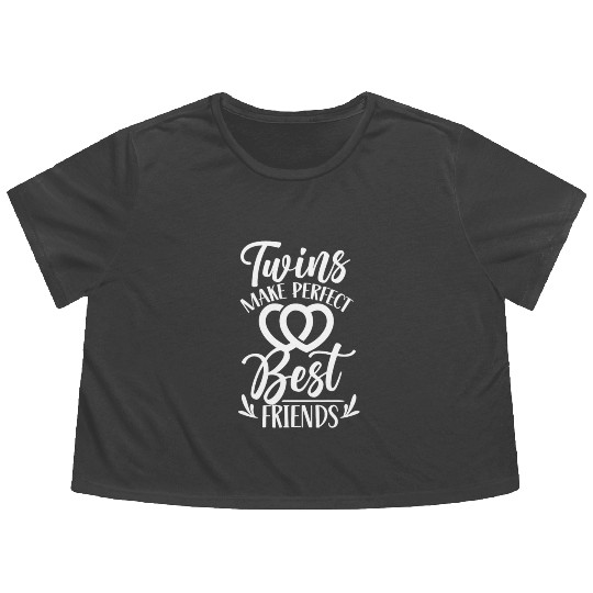 Twins Make The Perfect Best Friends Twin Humor Flowy Cropped Tees