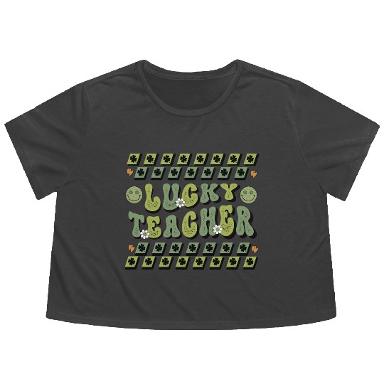 Lucky Teacher Saint Paddys St Patricks Day | Cool Flowy Cropped Tees