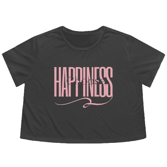 "I Choose Happiness" Flowy Cropped Tees