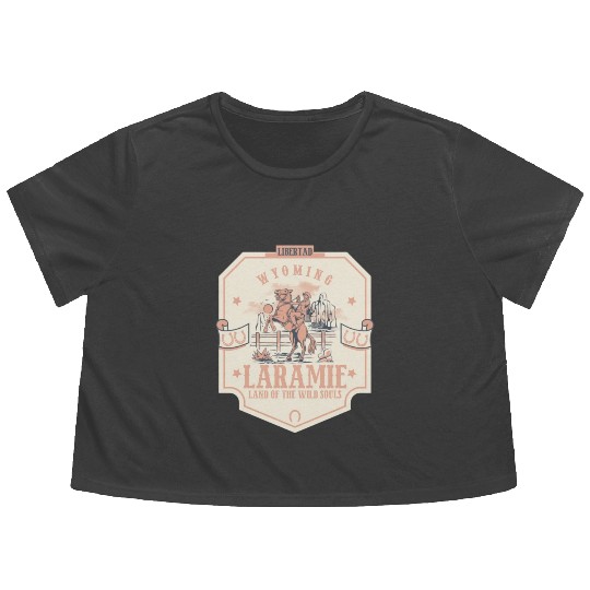 laramie wyoming wild west town Flowy Cropped Tees
