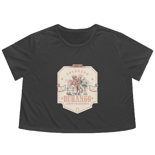 durango colorado wild west town Flowy Cropped Tees