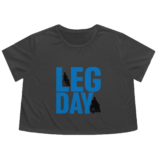 Leg Day Handicapped Wheelchair 24 Flowy Cropped Tees