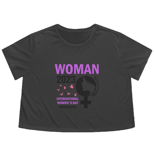 International Women's Day Embrace Equity 8 March Flowy Cropped Tees