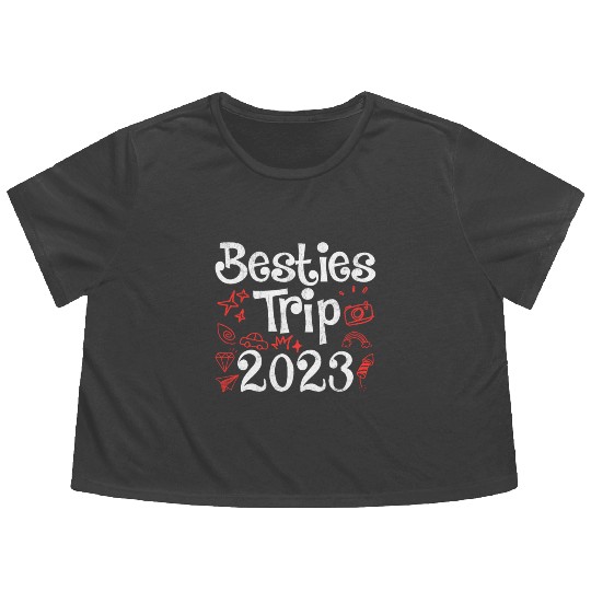 Besties Trip 2023 Summer Vacation Spring Break Flowy Cropped Tees