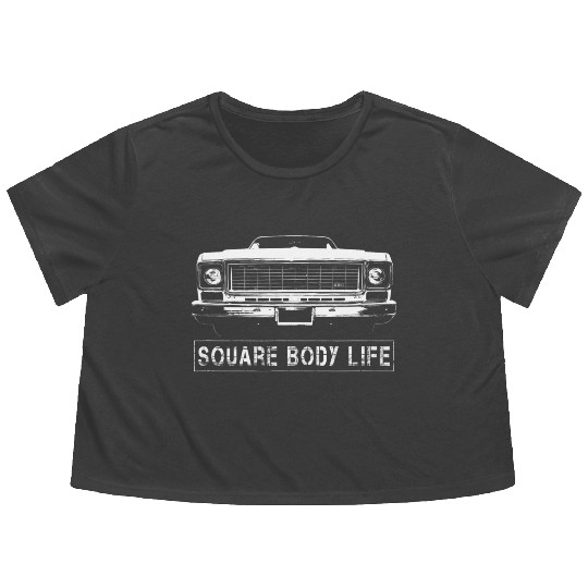Early 70s Square Body Truck Flowy Cropped Tees