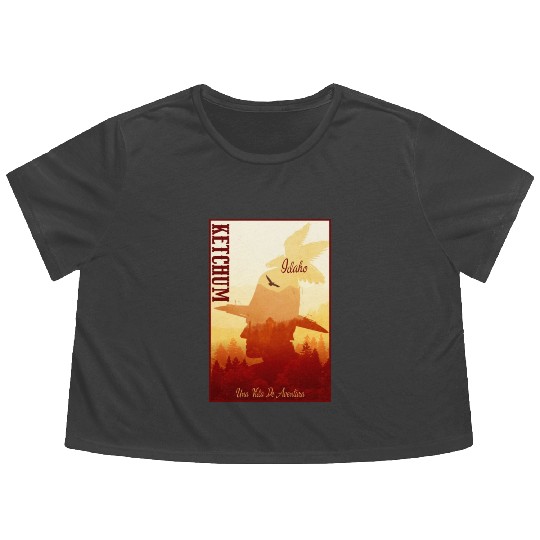 Ketchum Idaho wild west town Flowy Cropped Tees