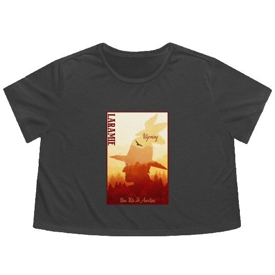 Laramie Wyoming wild west town Flowy Cropped Tees