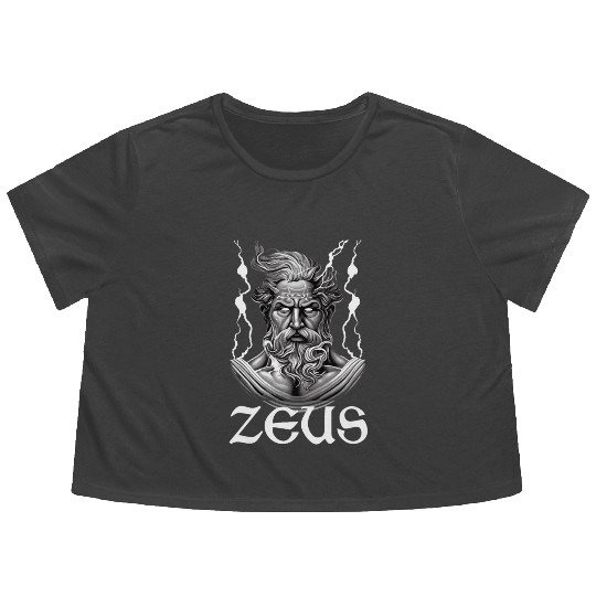 Zeus God Lightning Greek Mythology Flowy Cropped Tees