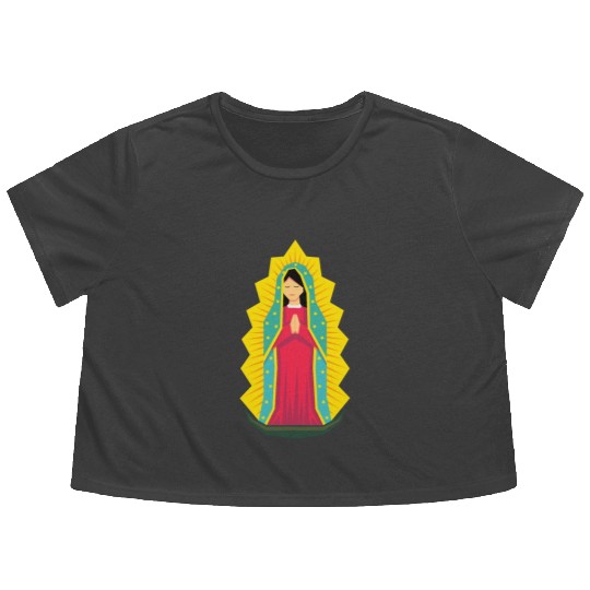 Lady Guadalupe Flowy Cropped Tees | Guadalupe Flowy Cropped Tees |VirginMary