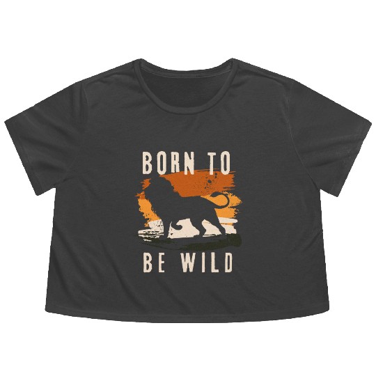 Born to be wild Lion Animal Flowy Cropped Tees