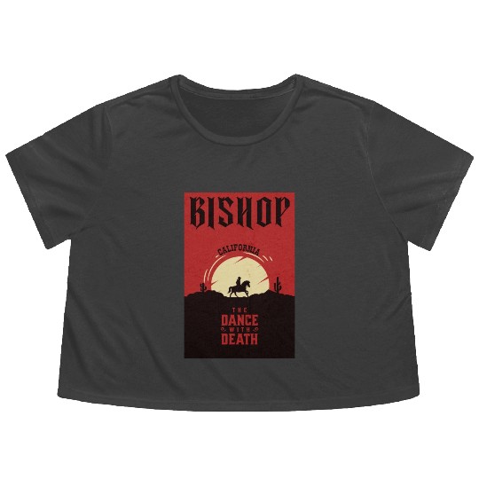 Bishop California wild west town Flowy Cropped Tees