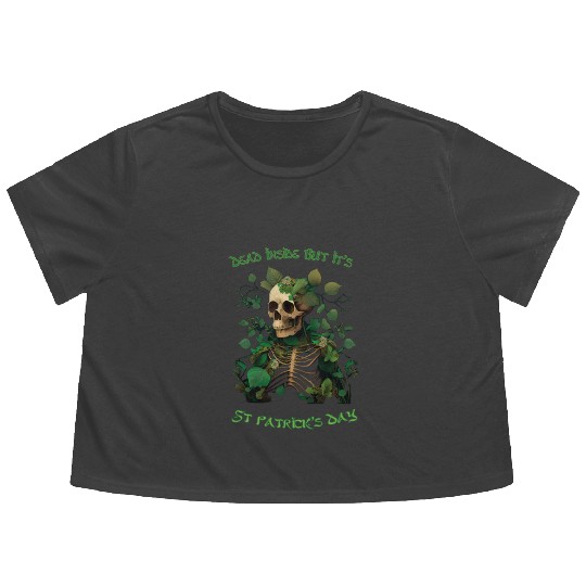Dead inside but its St Patrick's Flowy Cropped Tees