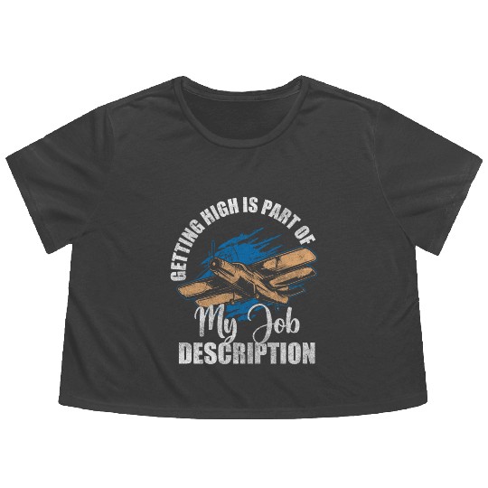 Airplane Work Aviation Aerobatic Pilots Flowy Cropped Tees
