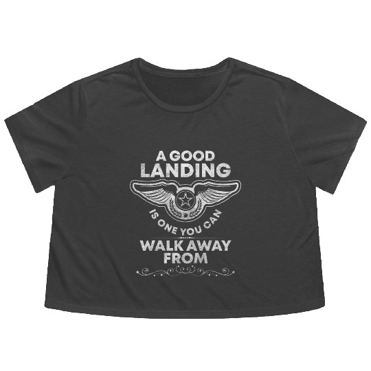 Airplane Work Flight Glider Pilots Flowy Cropped Tees