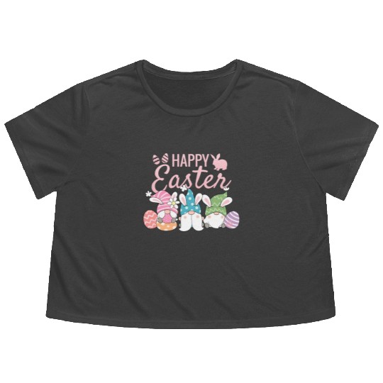 Easter Eggs Friends Flowy Cropped Tees