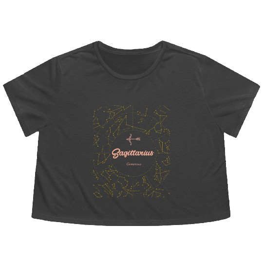 Sagittarius Generous Astronomy Flowy Cropped Tees