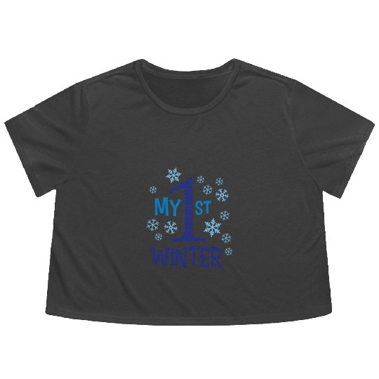 My 1st WINTER Snowflakes Flowy Cropped Tees