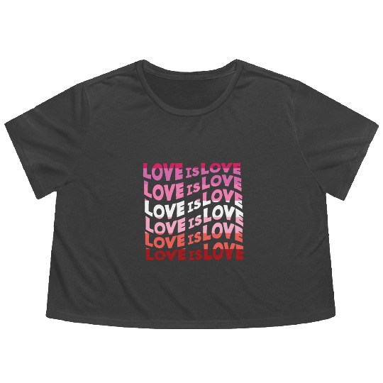 Love Is Love Lesbian Flowy Cropped Tees