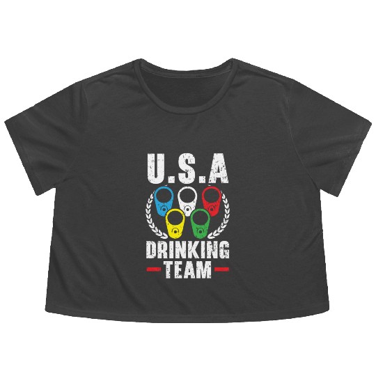 Patriotic America USA Flag 4th Of July American Flowy Cropped Tees