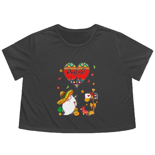 Gnome Postal Worker Cinco de Mayo Nacho Average Flowy Cropped Tees