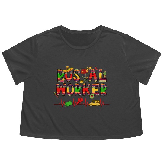 Cinco de Mayo Postal Worker Cinco de Mayo Pattern Flowy Cropped Tees