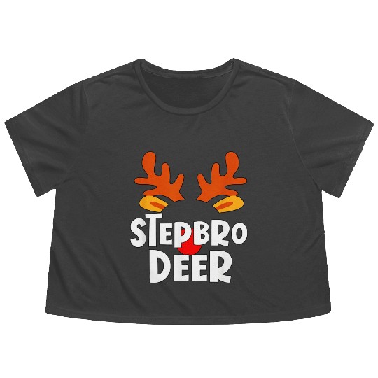Step Brother Deer Matching Family Tribe Christmas Flowy Cropped Tees