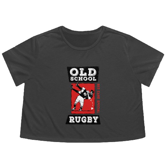Old School Rugby Red Card Special Flowy Cropped Tees