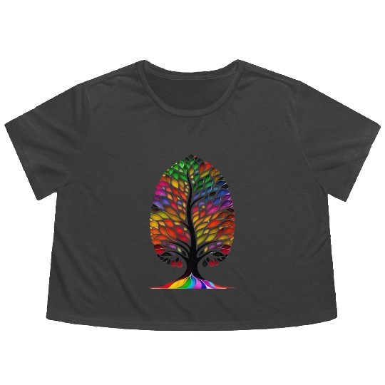 happy tree friends dna women earth day everyday Flowy Cropped Tees