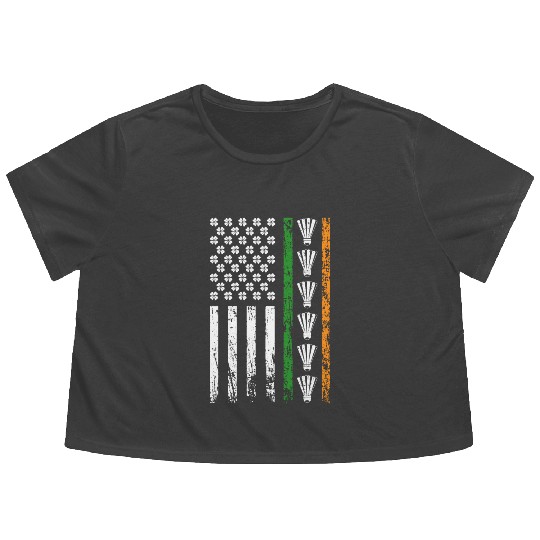 American Sports Flag St. Patrick's Day Badminton Flowy Cropped Tees