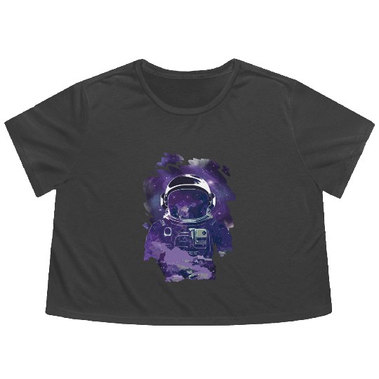 Milky Way Astronaut Astronomy Galaxy Stars Flowy Cropped Tees