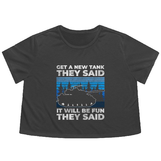 Main Battle Tank Steel Guns Armed Forces Flowy Cropped Tees