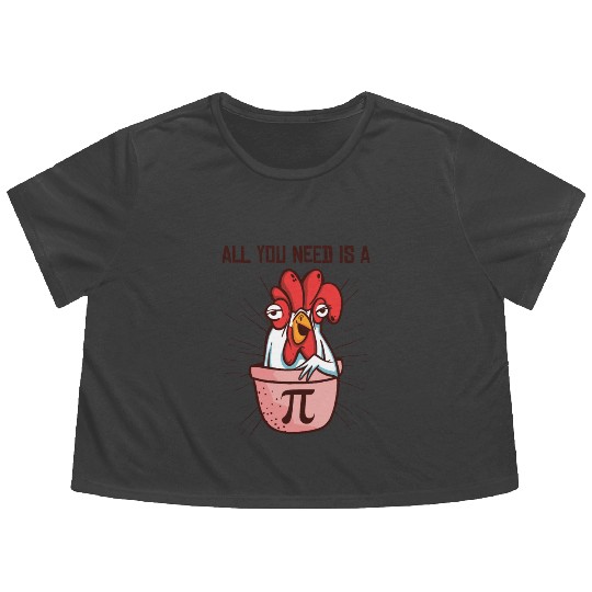 Pi Day Math Pie Chicken Pot Pi Number Flowy Cropped Tees