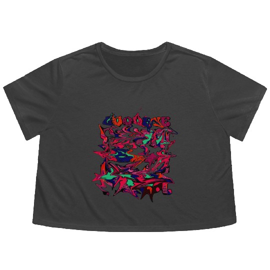 Dreamscapes of Melting Ice Cream Flowy Cropped Tees