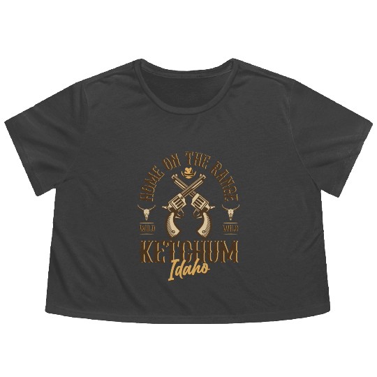 Ketchum Idaho wild west town Flowy Cropped Tees