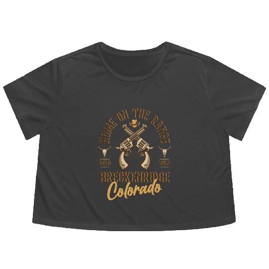Breckenridge Colorado wild west town Flowy Cropped Tees